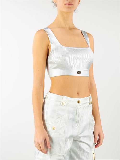 Cropped top in laminated viscose fabric Elisabetta Franchi ELISABETTA FRANCHI | Top | TK09S42E2900